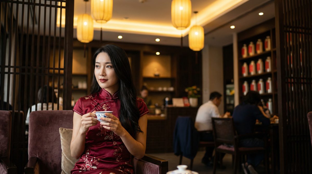 黄色仓库国风旗袍视频